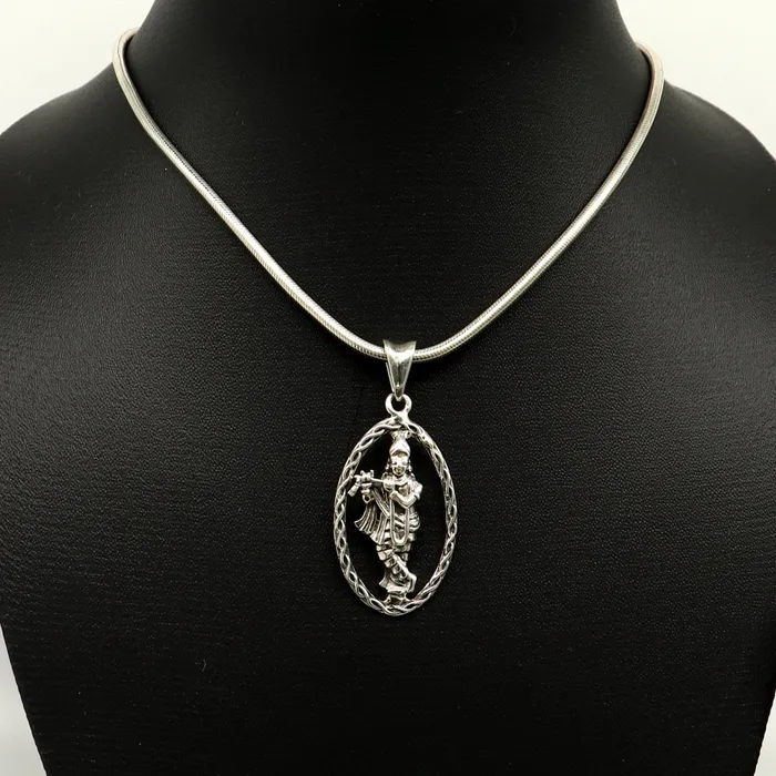 925 sterling silver handmade Hindu idol krishna pendant amazing stylish unisex pendant locket personalized jewelry tribal jewelry ssp446 TRIBAL ORNAMENTS Necklaces