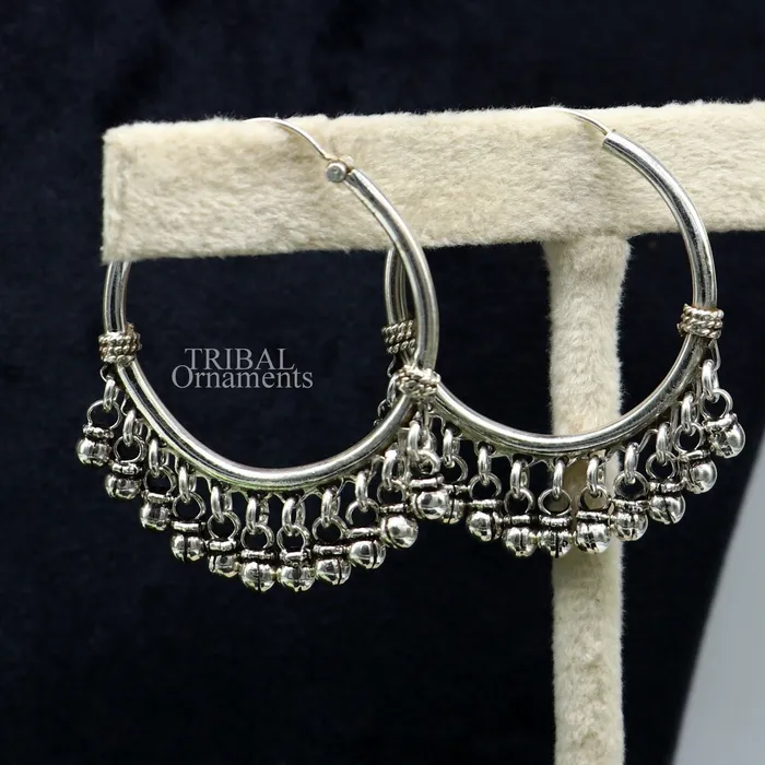 925 sterling silver handmade hoop earringfabulous balihanging bells dangling bells hoop gifting gorgeous tribal jewelry s374 TRIBAL ORNAMENTS Earrings 925 sterling silver handmade hoop earringfabulous balihanging bells dangling bells hoop gifting gorgeous tribal jewelry s374 TRIBAL ORNAMENTS Earrings