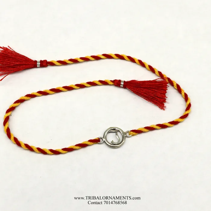 925 sterling silver handmade J letter design Rakhi Bracelet amazing stylish gift for Rakshabandhan rk94 TRIBAL ORNAMENTS Bracelets