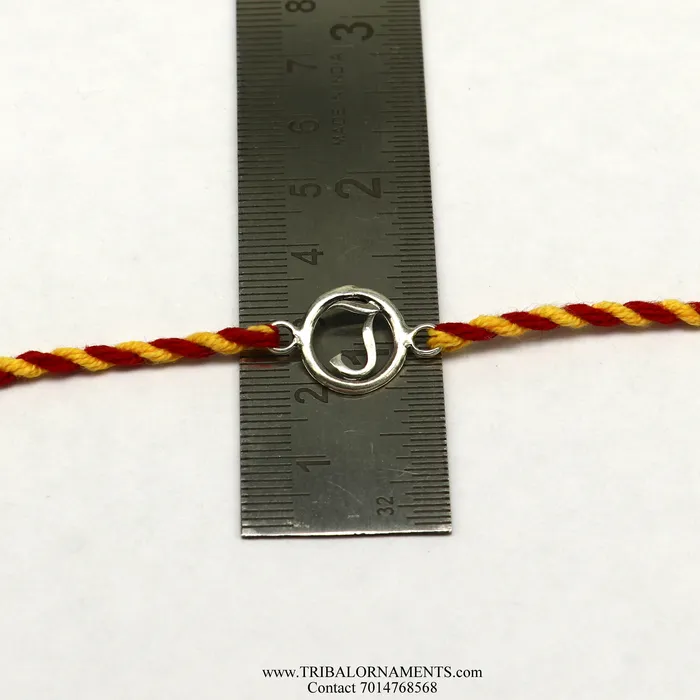 925 sterling silver handmade J letter design Rakhi Bracelet amazing stylish gift for Rakshabandhan rk94 TRIBAL ORNAMENTS Bracelets