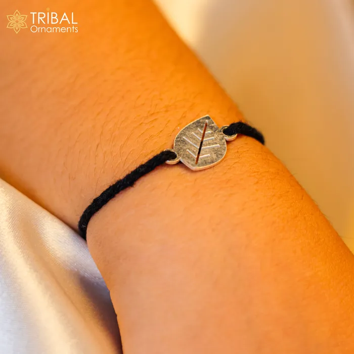 925 sterling silver handmade leaf design nazarbattu unisex kids bracelet baby girls anklet nb122 TRIBAL ORNAMENTS Bracelets