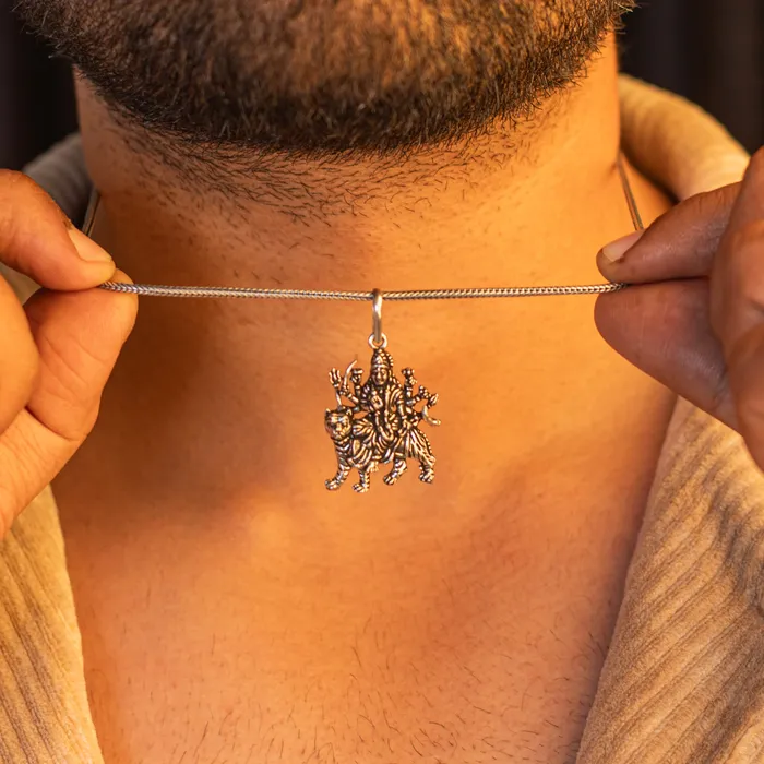 925 sterling silver handmade Lord Durga maa design stylish pendant nsp991 TRIBAL ORNAMENTS Necklaces 925 sterling silver handmade Lord Durga maa design stylish pendant nsp991 TRIBAL ORNAMENTS Necklaces