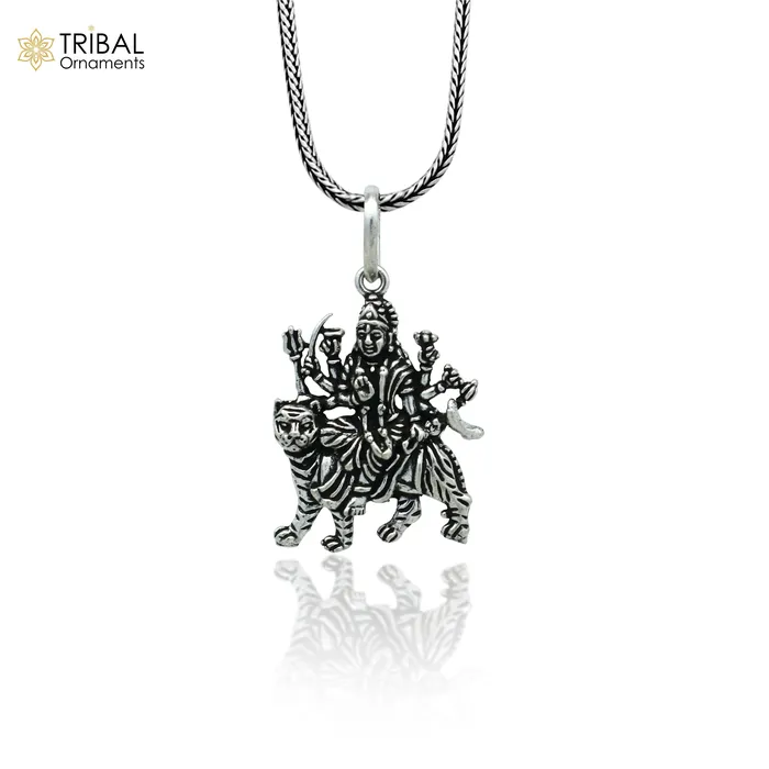 925 sterling silver handmade Lord Durga maa design stylish pendant nsp991 TRIBAL ORNAMENTS Necklaces 925 sterling silver handmade Lord Durga maa design stylish pendant nsp991 TRIBAL ORNAMENTS Necklaces