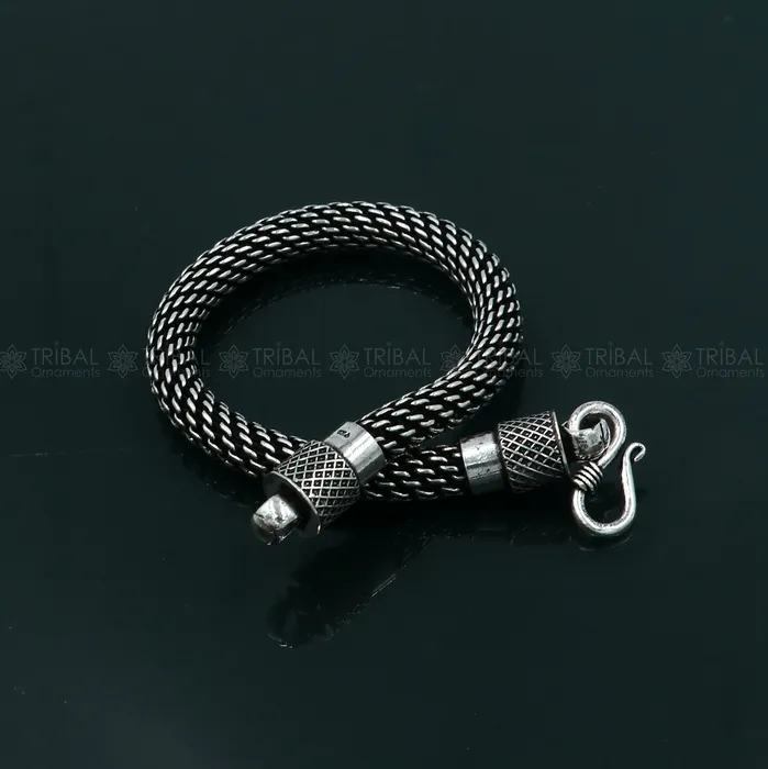 925 Sterling silver handmade solid unique design chain bracelet flexible bracelet unisex jewelry from india sbr765 TRIBAL ORNAMENTS Bracelets 925 Sterling silver handmade solid unique design chain bracelet flexible bracelet unisex jewelry from india sbr765 TRIBAL ORNAMENTS Bracelets
