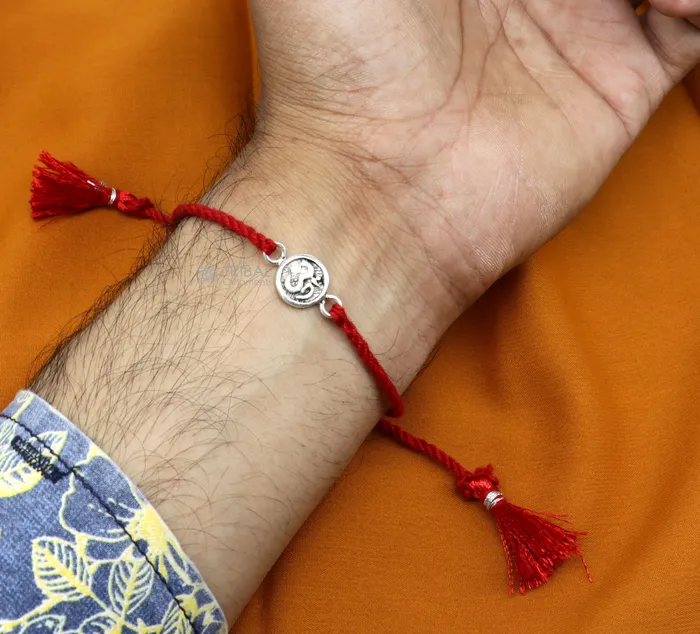 925 sterling silver handmade Unique god OMGaneshasai babaTirupati idols pendant Rakhi Bracelet Exclusive Rakshabandhan gift rk307 TRIBAL ORNAMENTS Bracelets 925 sterling silver handmade Unique god OMGaneshasai babaTirupati idols pendant Rakhi Bracelet Exclusive Rakshabandhan gift rk307 TRIBAL ORNAMENTS Bracelets