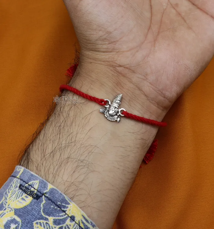 925 sterling silver handmade Unique god OMGaneshasai babaTirupati idols pendant Rakhi Bracelet Exclusive Rakshabandhan gift rk307 TRIBAL ORNAMENTS Bracelets 925 sterling silver handmade Unique god OMGaneshasai babaTirupati idols pendant Rakhi Bracelet Exclusive Rakshabandhan gift rk307 TRIBAL ORNAMENTS Bracelets