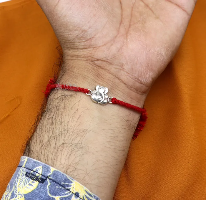 925 sterling silver handmade Unique god OMGaneshasai babaTirupati idols pendant Rakhi Bracelet Exclusive Rakshabandhan gift rk307 TRIBAL ORNAMENTS Bracelets 925 sterling silver handmade Unique god OMGaneshasai babaTirupati idols pendant Rakhi Bracelet Exclusive Rakshabandhan gift rk307 TRIBAL ORNAMENTS Bracelets