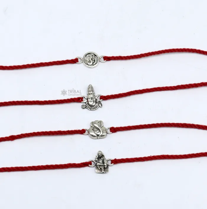 925 sterling silver handmade Unique god OMGaneshasai babaTirupati idols pendant Rakhi Bracelet Exclusive Rakshabandhan gift rk307 TRIBAL ORNAMENTS Bracelets 925 sterling silver handmade Unique god OMGaneshasai babaTirupati idols pendant Rakhi Bracelet Exclusive Rakshabandhan gift rk307 TRIBAL ORNAMENTS Bracelets