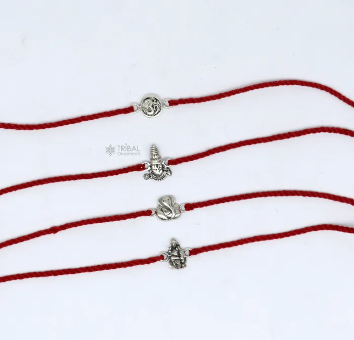 925 sterling silver handmade Unique god OMGaneshasai babaTirupati idols pendant Rakhi Bracelet Exclusive Rakshabandhan gift rk307 TRIBAL ORNAMENTS Bracelets 925 sterling silver handmade Unique god OMGaneshasai babaTirupati idols pendant Rakhi Bracelet Exclusive Rakshabandhan gift rk307 TRIBAL ORNAMENTS Bracelets