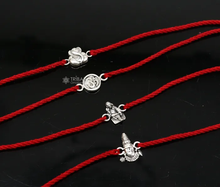 925 sterling silver handmade Unique god OMGaneshasai babaTirupati idols pendant Rakhi Bracelet Exclusive Rakshabandhan gift rk307 TRIBAL ORNAMENTS Bracelets 925 sterling silver handmade Unique god OMGaneshasai babaTirupati idols pendant Rakhi Bracelet Exclusive Rakshabandhan gift rk307 TRIBAL ORNAMENTS Bracelets