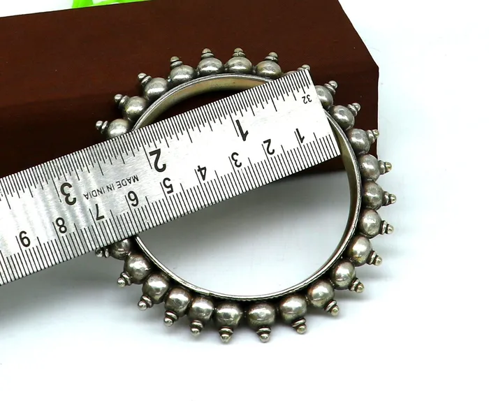 925 Sterling silver handmade vintage Kalash design customized bangle bracelet kada excellent wedding personalized gift jewelry NBA137 TRIBAL ORNAMENTS Bracelets