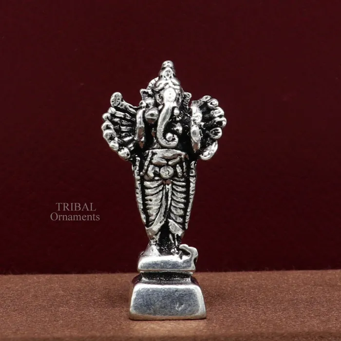 925 Sterling silver Lord Ganesh Idol small style statue Figurine handcrafted Lord Ganesh statue sculpture Diwali puja gift art507 TRIBAL ORNAMENTS Necklaces
