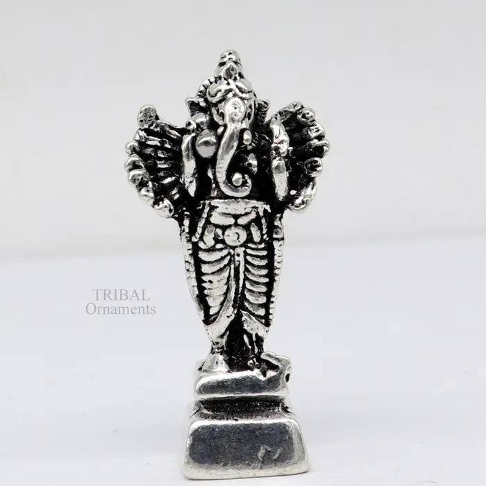 925 Sterling silver Lord Ganesh Idol small style statue Figurine handcrafted Lord Ganesh statue sculpture Diwali puja gift art507 TRIBAL ORNAMENTS Necklaces