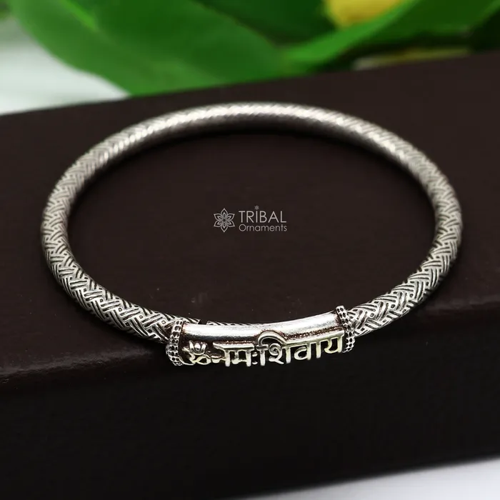 925 Sterling silver Lord Shiva Aum Namah Shivay Mantra bracelet amazing cultural divine bracelet customized Babhubali Kada jewelry nsk659 TRIBAL ORNAMENTS Bracelets 925 Sterling silver Lord Shiva Aum Namah Shivay Mantra bracelet amazing cultural divine bracelet customized Babhubali Kada jewelry nsk659 TRIBAL ORNAMENTS Bracelets