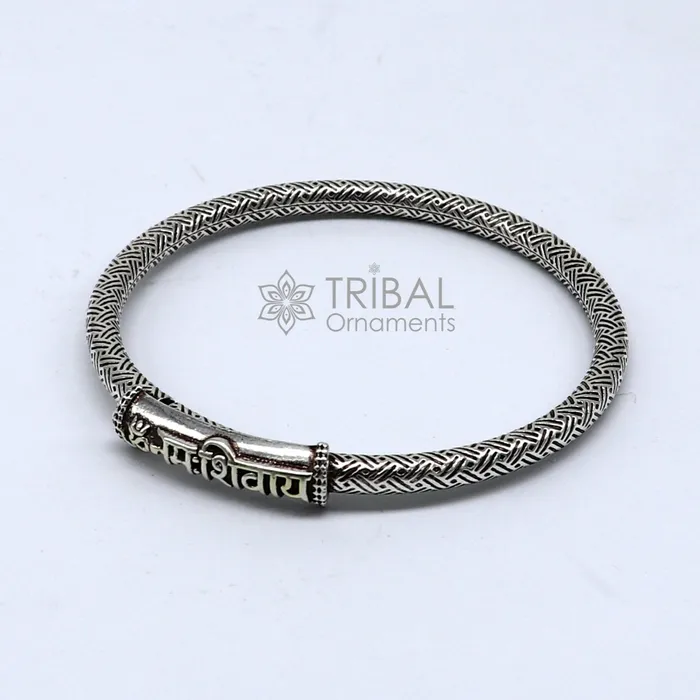 925 Sterling silver Lord Shiva Aum Namah Shivay Mantra bracelet amazing cultural divine bracelet customized Babhubali Kada jewelry nsk659 TRIBAL ORNAMENTS Bracelets 925 Sterling silver Lord Shiva Aum Namah Shivay Mantra bracelet amazing cultural divine bracelet customized Babhubali Kada jewelry nsk659 TRIBAL ORNAMENTS Bracelets