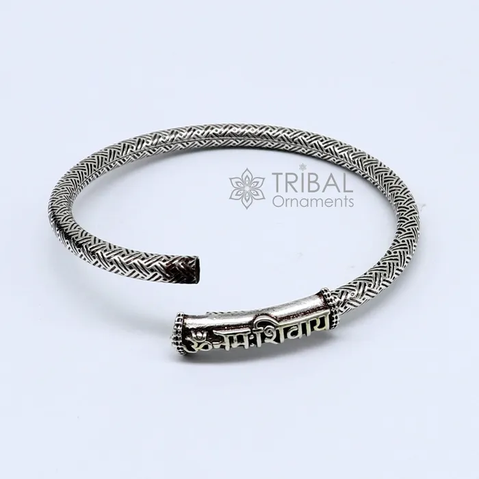 925 Sterling silver Lord Shiva Aum Namah Shivay Mantra bracelet amazing cultural divine bracelet customized Babhubali Kada jewelry nsk659 TRIBAL ORNAMENTS Bracelets 925 Sterling silver Lord Shiva Aum Namah Shivay Mantra bracelet amazing cultural divine bracelet customized Babhubali Kada jewelry nsk659 TRIBAL ORNAMENTS Bracelets