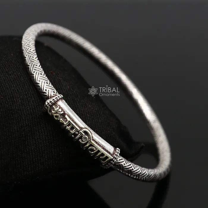 925 Sterling silver Lord Shiva Aum Namah Shivay Mantra bracelet amazing cultural divine bracelet customized Babhubali Kada jewelry nsk659 TRIBAL ORNAMENTS Bracelets 925 Sterling silver Lord Shiva Aum Namah Shivay Mantra bracelet amazing cultural divine bracelet customized Babhubali Kada jewelry nsk659 TRIBAL ORNAMENTS Bracelets