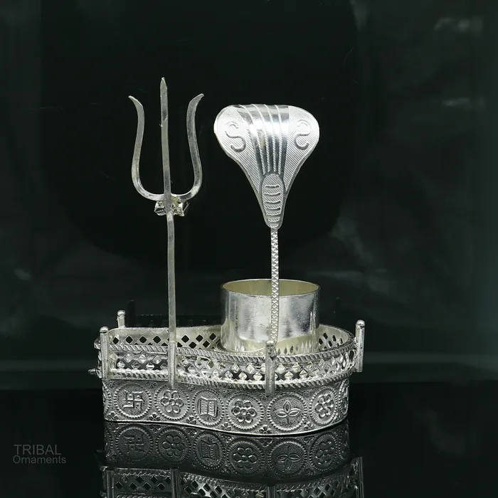 925 sterling silver lord shiva Mahakal lingam standjalheri use for puthold shiva lingam for puja divine shiva puja articles su604 TRIBAL ORNAMENTS Necklaces