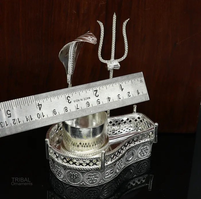 925 sterling silver lord shiva Mahakal lingam standjalheri use for puthold shiva lingam for puja divine shiva puja articles su604 TRIBAL ORNAMENTS Necklaces