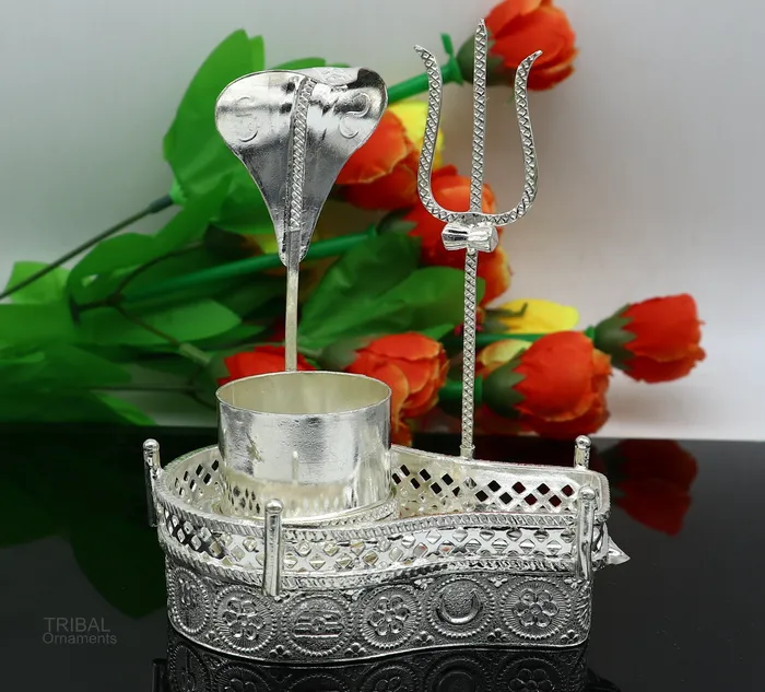 925 sterling silver lord shiva Mahakal lingam standjalheri use for puthold shiva lingam for puja divine shiva puja articles su604 TRIBAL ORNAMENTS Necklaces