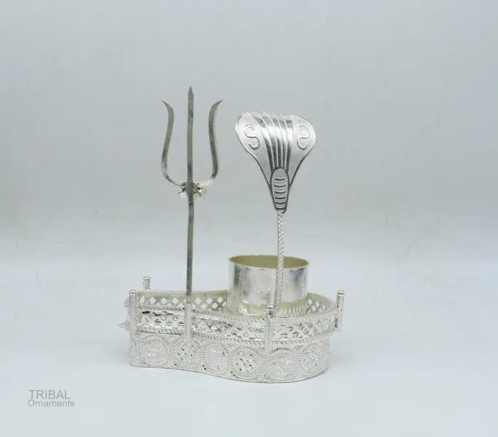 925 sterling silver lord shiva Mahakal lingam standjalheri use for puthold shiva lingam for puja divine shiva puja articles su604 TRIBAL ORNAMENTS Necklaces