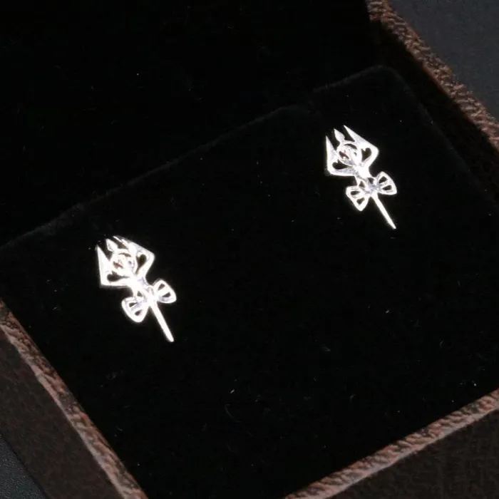 925 sterling silver trident stud earrings unisex jewelry s0131 TRIBAL ORNAMENTS Earrings