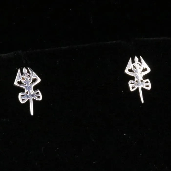 925 sterling silver trident stud earrings unisex jewelry s0131 TRIBAL ORNAMENTS Earrings