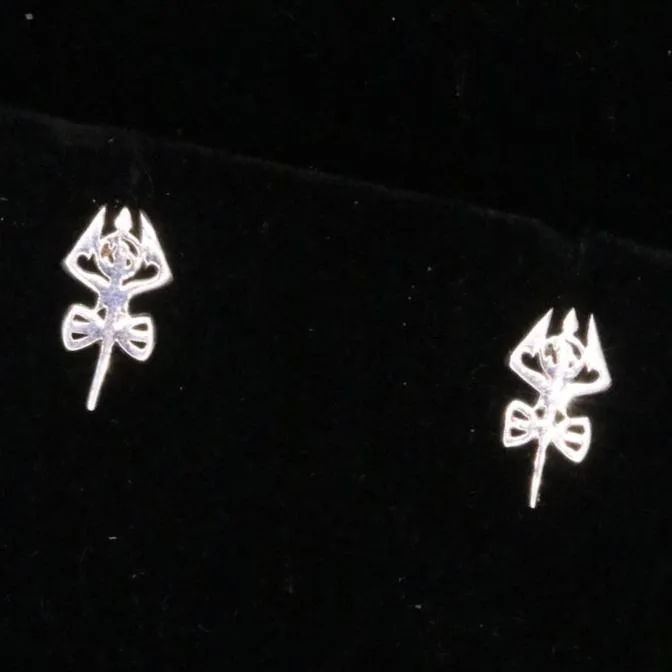 925 sterling silver trident stud earrings unisex jewelry s0131 TRIBAL ORNAMENTS Earrings