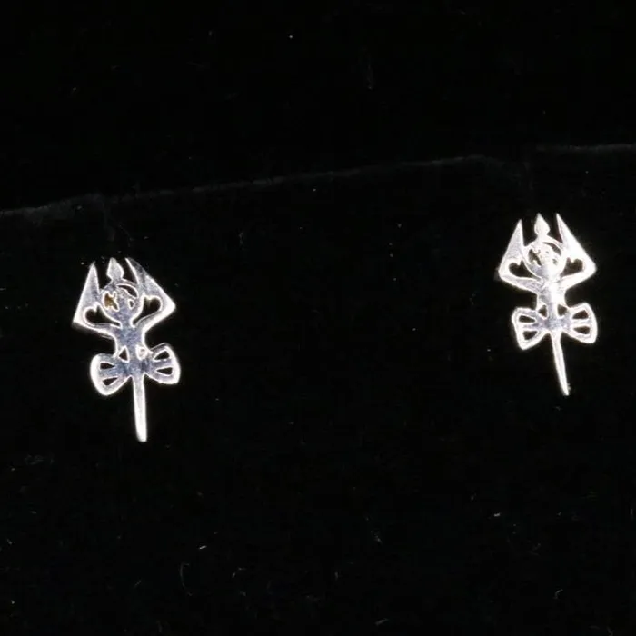 925 sterling silver trident stud earrings unisex jewelry s0131 TRIBAL ORNAMENTS Earrings