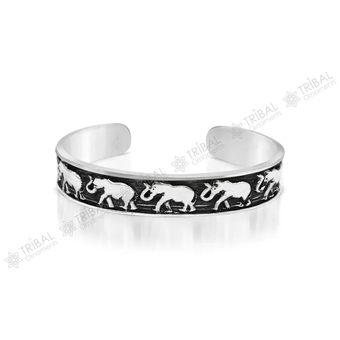 925 sterling silver unique style handcrafted adjustable elephant design cuff bangle bracelet unisex gifting ethnic tribal jewelry nsk367 TribalOrnaments Bracelets 925 sterling silver unique style handcrafted adjustable elephant design cuff bangle bracelet unisex gifting ethnic tribal jewelry nsk367 TribalOrnaments Bracelets