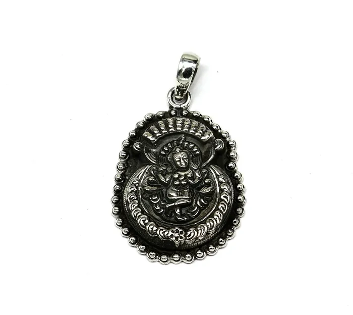 925 sterling silver Vintage antique design handmade God Krishna fabulous pendant tribal belly dance temple jewelry from india nsp426 TRIBAL ORNAMENTS Necklaces