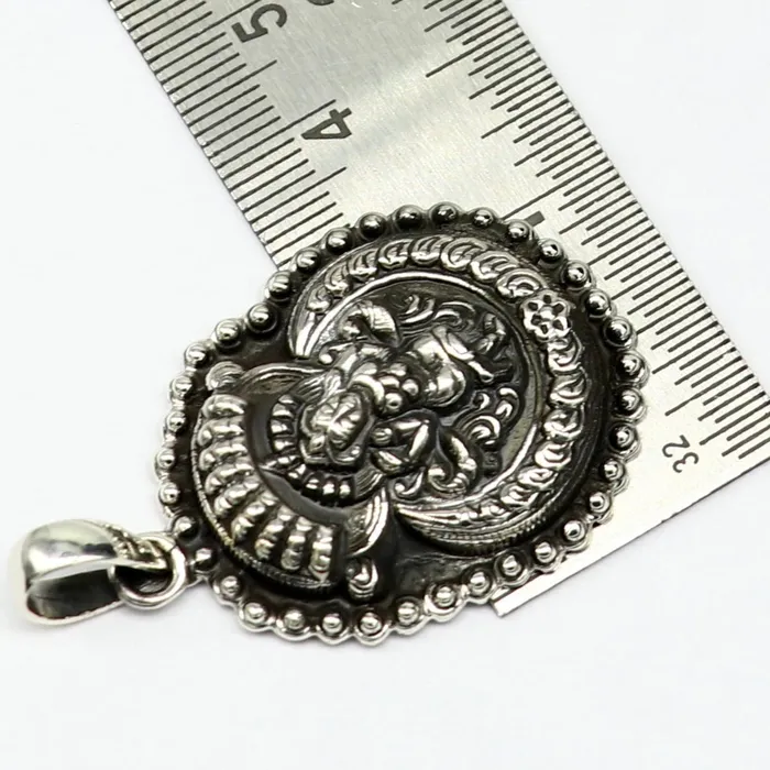 925 sterling silver Vintage antique design handmade God Krishna fabulous pendant tribal belly dance temple jewelry from india nsp426 TRIBAL ORNAMENTS Necklaces