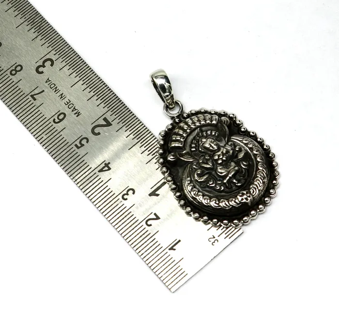925 sterling silver Vintage antique design handmade God Krishna fabulous pendant tribal belly dance temple jewelry from india nsp426 TRIBAL ORNAMENTS Necklaces