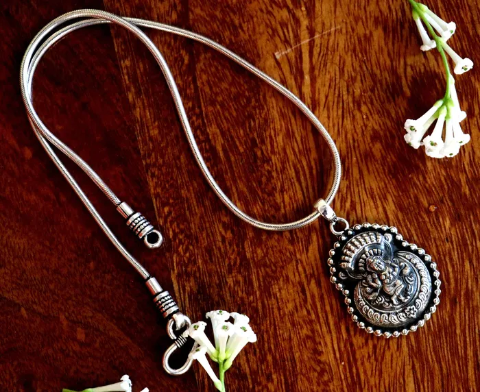 925 sterling silver Vintage antique design handmade God Krishna fabulous pendant tribal belly dance temple jewelry from india nsp426 TRIBAL ORNAMENTS Necklaces