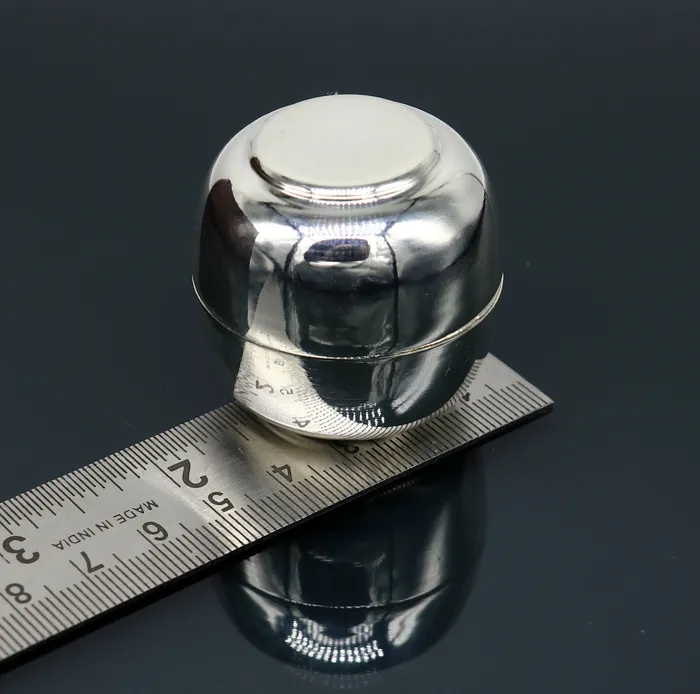 999 fine silver handmade gorgeous small Prasadam bowl or box trinket box container box brides Sindur box solid silver article sv187 TRIBAL ORNAMENTS Necklaces
