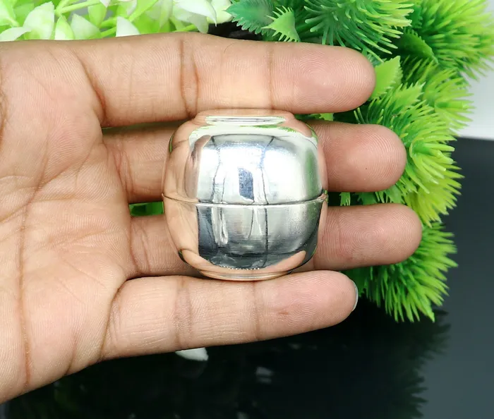 999 fine silver handmade gorgeous small Prasadam bowl or box trinket box container box brides Sindur box solid silver article sv187 TRIBAL ORNAMENTS Necklaces