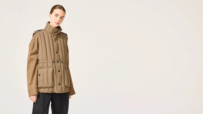 ADEAM Beige Jerry Puffer Vest Earrings