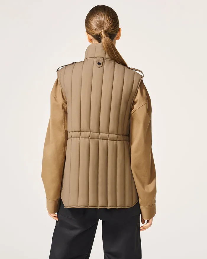 ADEAM Beige Jerry Puffer Vest Earrings