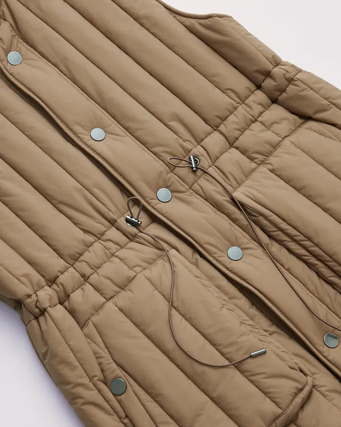 ADEAM Beige Jerry Puffer Vest Earrings