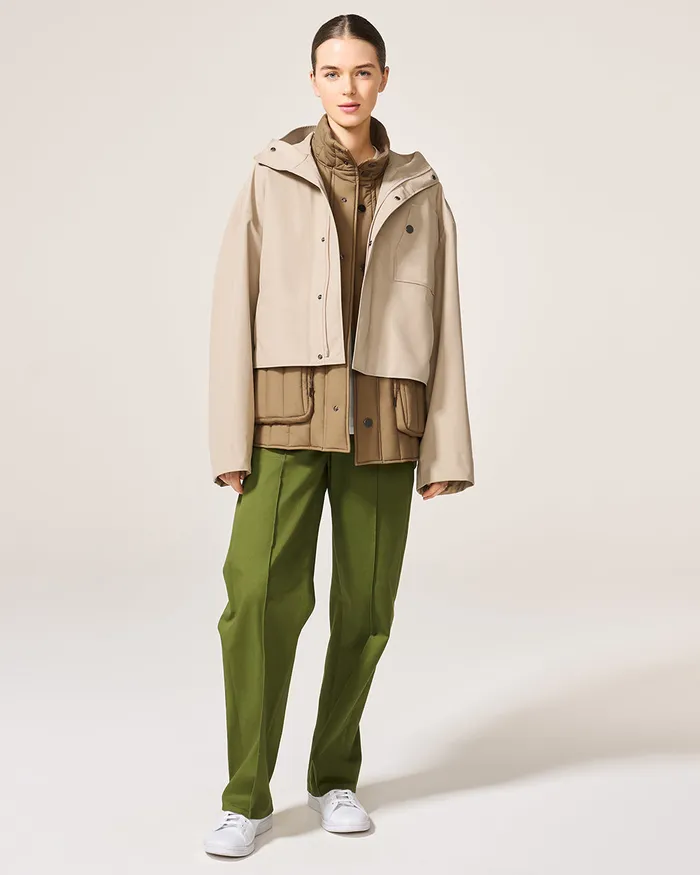 ADEAM Beige Jerry Puffer Vest Earrings