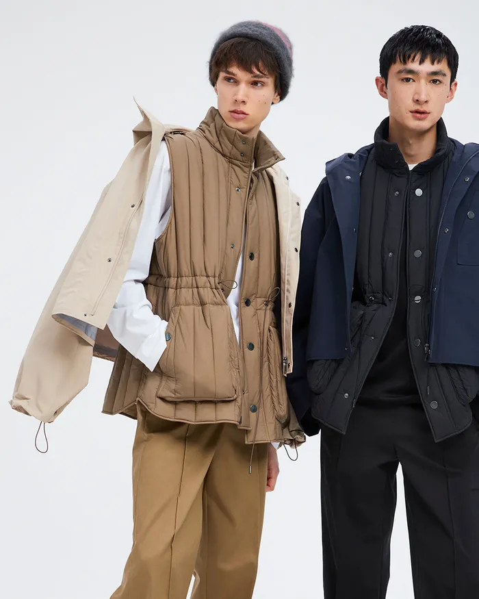 ADEAM Beige Jerry Puffer Vest Earrings