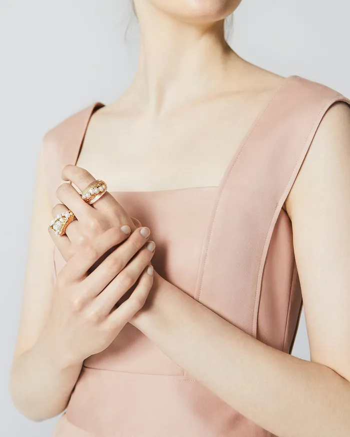 ADEAM Iced Pearl Ring Rings