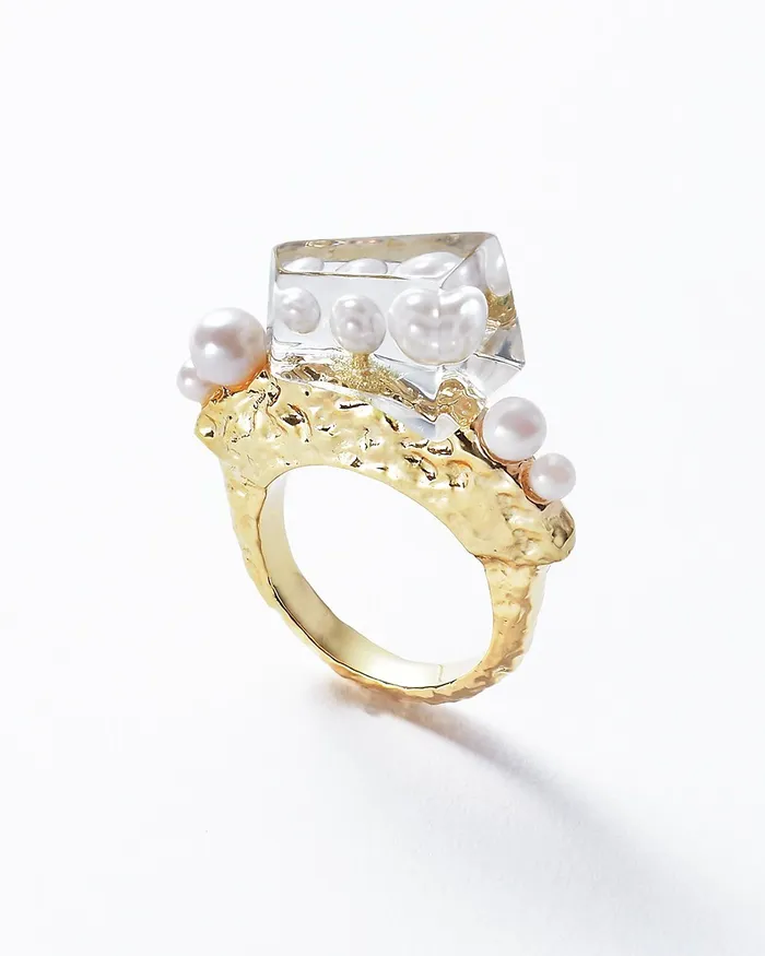 ADEAM Iced Pearl Ring Rings
