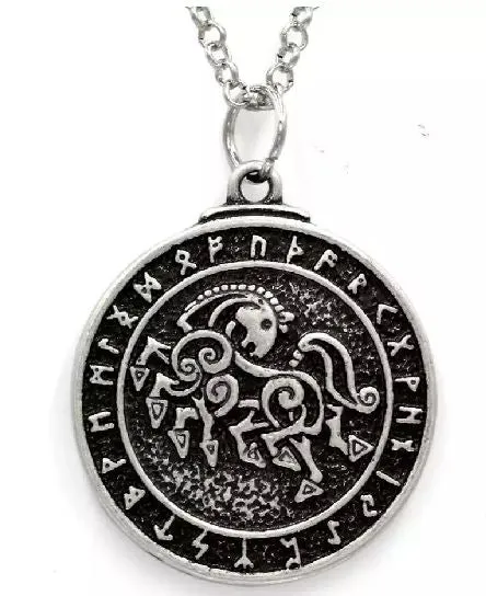 alice AZ251 Silver Viking Pendant Necklace with FREE EARRINGS Necklaces