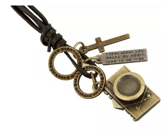 alice AZ926 Bronze Camera on Leather Cord Necklace with Free Earrings Necklaces alice AZ926 Bronze Camera on Leather Cord Necklace with Free Earrings Necklaces