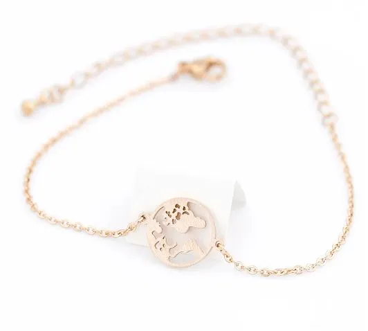 alice Bracelets AZ222 Rose Gold Globe Bracelet