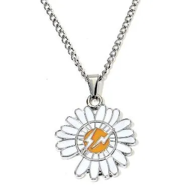 alice Necklaces AZ1072 Silver Daisy Flower Lightning Bolt Necklace with Free Earrings alice Necklaces AZ1072 Silver Daisy Flower Lightning Bolt Necklace with Free Earrings