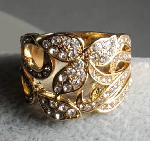 alice Rings R203 Gold Multi Rhinestones Ring