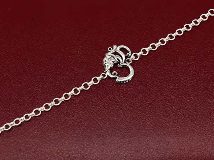 All sizes 925 sterling silver handmade Aum OM Ganesha design Rakhi Bracelet amazing stylish gift for Rakshabandhan bracelet rk178 TRIBAL ORNAMENTS Bracelets