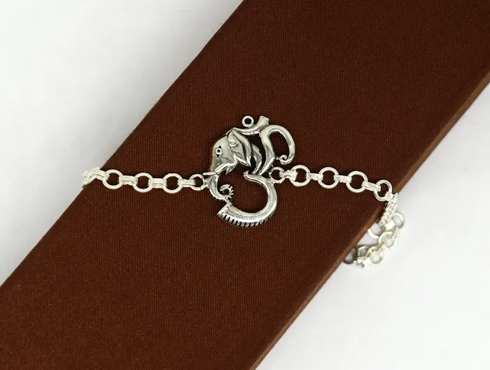All sizes 925 sterling silver handmade Aum OM Ganesha design Rakhi Bracelet amazing stylish gift for Rakshabandhan bracelet rk178 TRIBAL ORNAMENTS Bracelets
